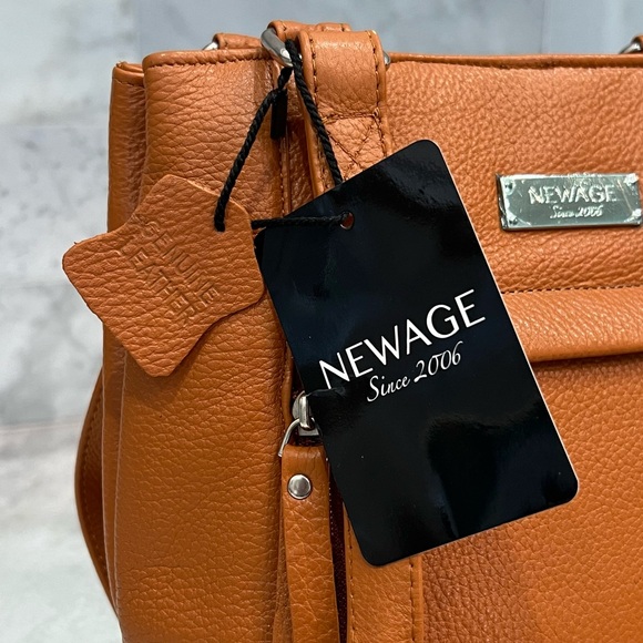 NEWAGE Caramel Leather Shoulder Bag - Picture 2 of 8
